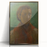 Realism Art Print - The Girl in the Red Dress, Expressive Canvas Portrait