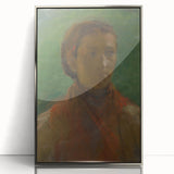 Realism Art Print - The Girl in the Red Dress, Expressive Canvas Portrait