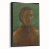 Realism Art Print - The Girl in the Red Dress, Expressive Canvas Portrait