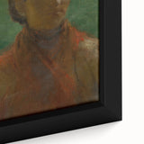 Realism Art Print - The Girl in the Red Dress, Expressive Canvas Portrait