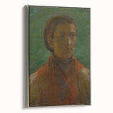 Realism Art Print - The Girl in the Red Dress, Expressive Canvas Portrait