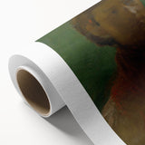 Realism Art Print - The Girl in the Red Dress, Expressive Canvas Portrait