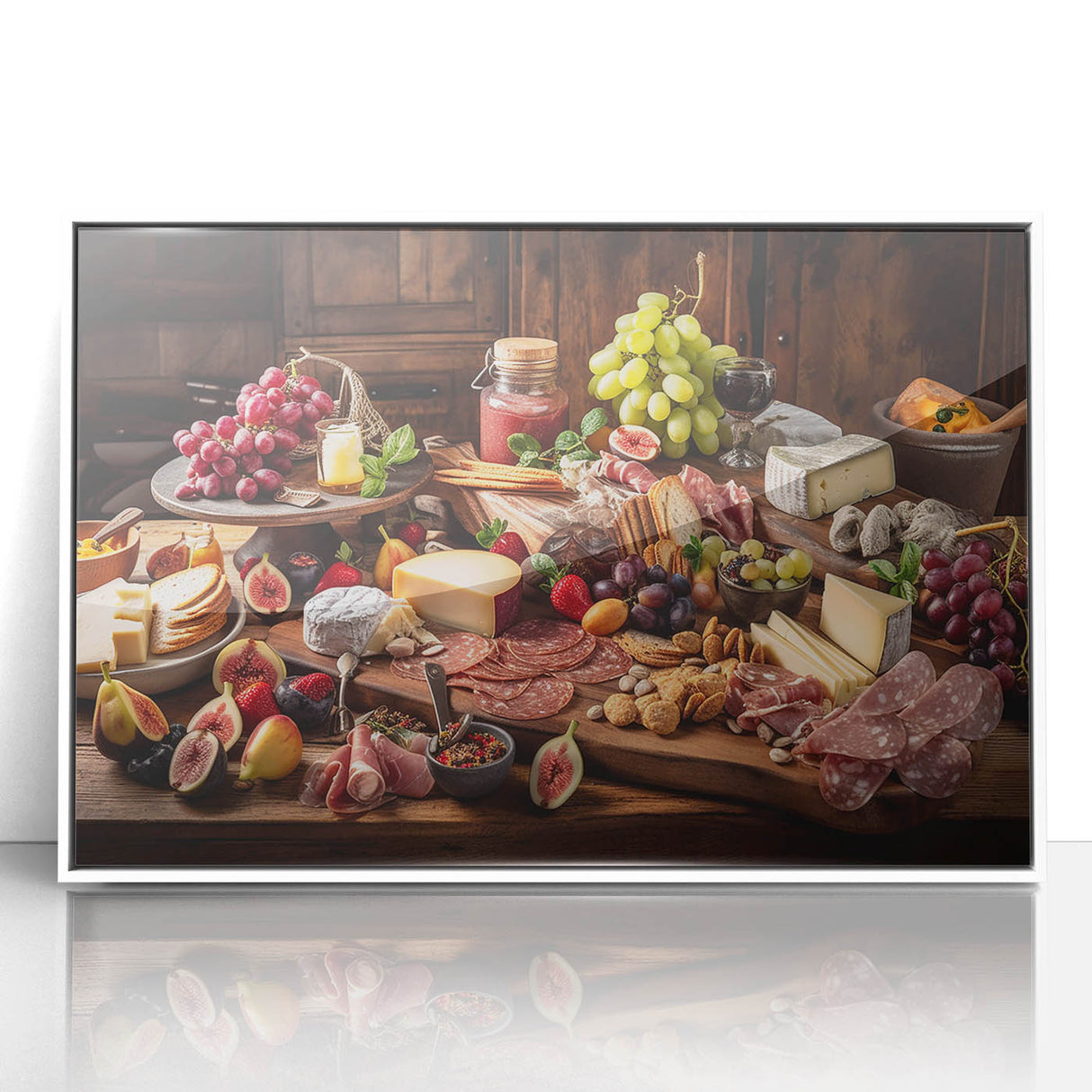 Rustic Charcuterie & Cheese Feast – Gourmet Kitchen Decor Art