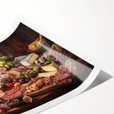 Rustic Charcuterie & Cheese Feast – Gourmet Kitchen Decor Art