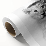 Bathroom Framed Art - Lion Cub with Toilet Roll Hat Minimalist Decor