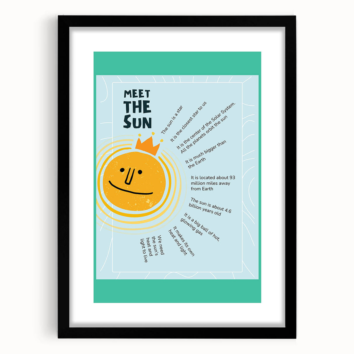 Meet the Sun - Kids Educational Wall Art Learning Print