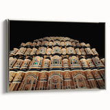 Landscape art painting of a vibrant Indian scenery on framed canvas, featuring colorful art with black borders.