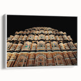 Vintage poster art of Indian scenery on a framed canvas featuring vibrant colors, ideal for living room decor.