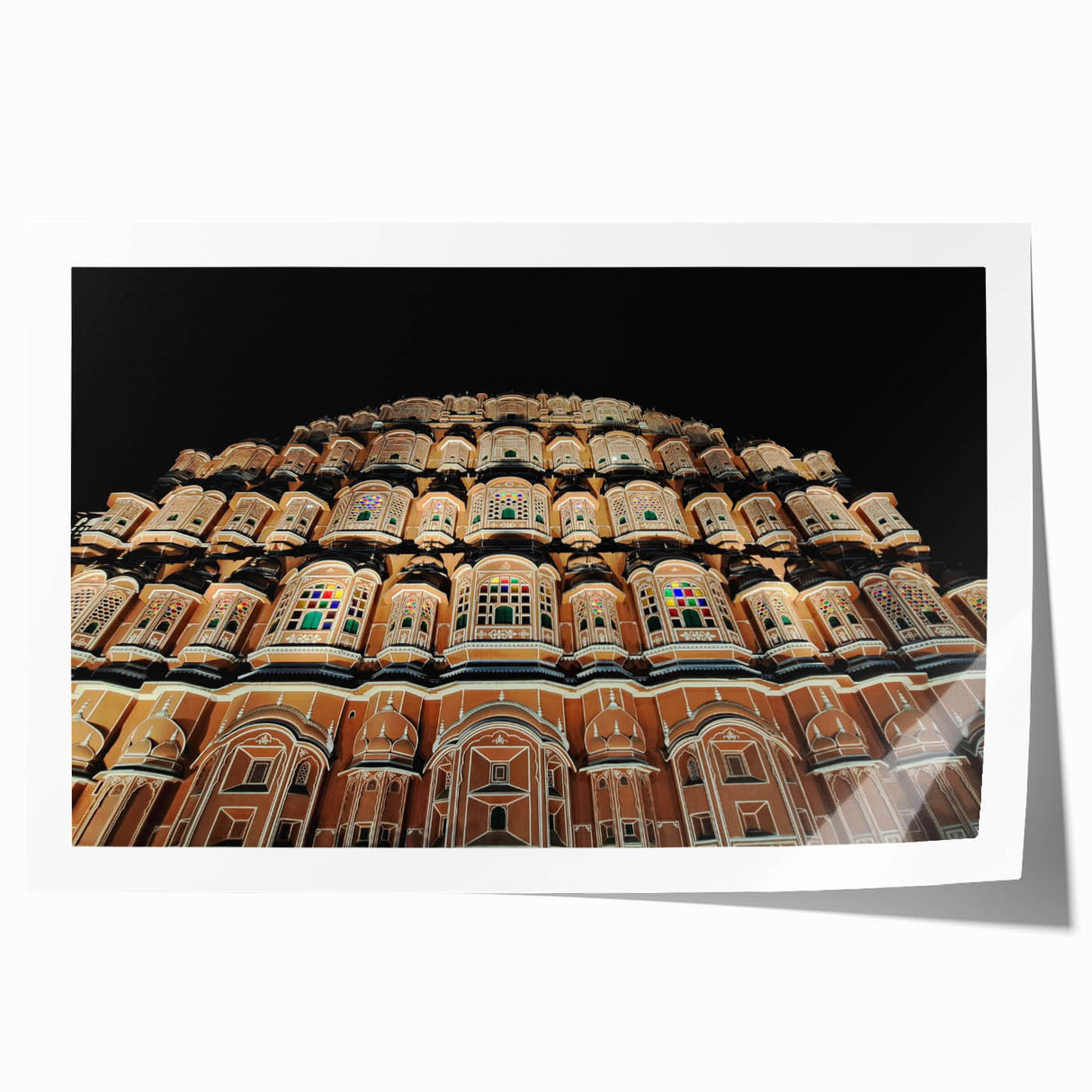 Extra large rolled print of a vibrant Indian landscape with lush floral elements, ideal for art wall dining room decor.