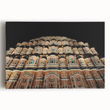 Large black and white stretched canvas featuring a detailed Indian scenery, ideal for kitchen wall art.