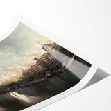 Extra large wall art featuring line art flowers in pastel colors on a rolled canvas, ideal for large living room decor.