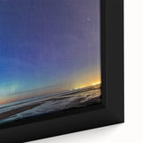 Extra large black wall art featuring textured, colorful European scenery on a framed canvas, ideal for living room decor.