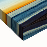Large art depicting a black and white landscape of Latvia on stretched canvas, ideal for bedroom wall decor.