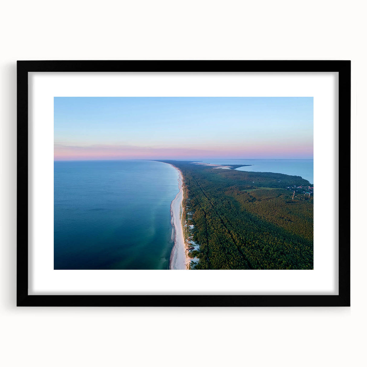 Extra large abstract art print depicting a vibrant, colorful Lithuanian landscape on a textured canvas.