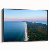 Black and white landscape art painting of a Lithuanian scenery on framed canvas, ideal for bedroom wall decor.
