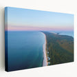 Large art print of a European Lithuanian landscape in muted earth tones on stretched canvas, ideal for kitchen wall art.