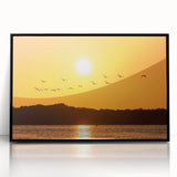 Large abstract wall art depicting a Yucatan scenery in muted earth tones, framed in black acrylic.