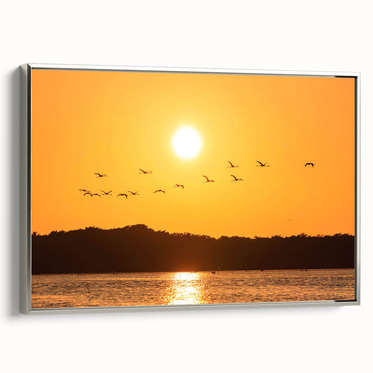 Framed canvas depicting a vintage-style Yucatan landscape, with vivid colors against a black background.