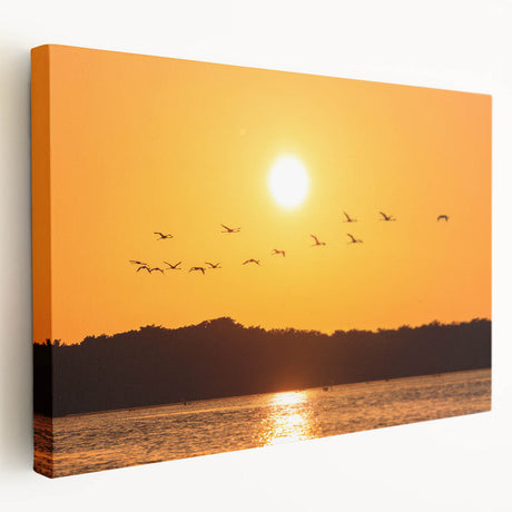 Large canvas print of a Yucatan, Mexico landscape with vibrant green and blue tones, ideal for kitchen wall art.