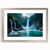 Abstract textured art print depicting a Brazilian landscape in earth tones on a framed silver mat.