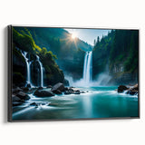 Black and white wall art of a Brazilian landscape on framed canvas, ideal for bedroom decor.