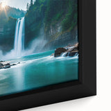 Extra large black wall art featuring a textured representation of a Brazilian landscape in vibrant colors.