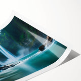 Extra large wall art featuring line art flowers in pastel shades on a rolled print, ideal for large living room decor.