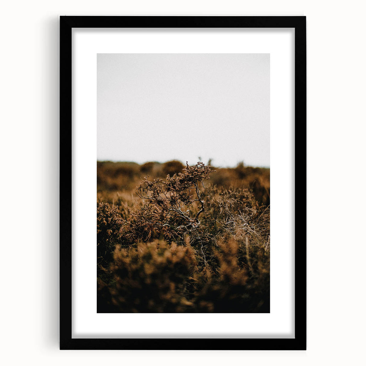 Extra large abstract art print featuring a textured, colorful autumn theme on a black framed canvas.