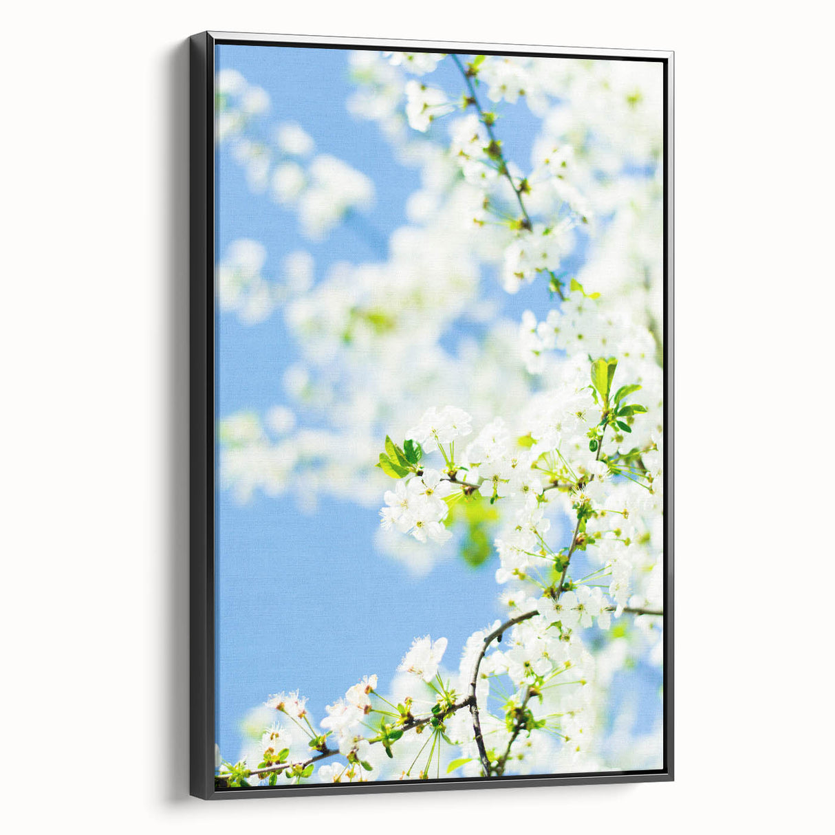 Black and white landscape art painting on framed canvas featuring a vintage spring scene, ideal for bedroom decor.