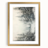 Extra large abstract art print with textured white and gray patterns on canvas, framed in gold, ideal for living room decor.