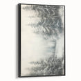 Black and white landscape art painting on framed canvas depicting a winter scene, ideal for bedroom decor.