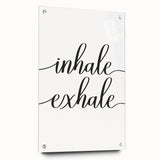 Large abstract wall art on acrylic glass featuring swirling blue and green hues, suitable for bedroom or dining room decor.