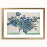 Textured abstract art print with swirling blue and yellow hues on a framed canvas, ideal for bedroom art.