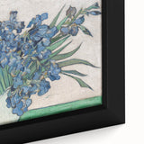 Close-up of a textured, extra large framed canvas depicting a colorful, abstract design, ideal for living room decor.