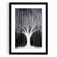 Black and White Abstract Tree Wall Art - Modern Large Canvas