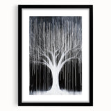 Black and White Abstract Tree Wall Art - Modern Large Canvas