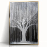 Black and White Abstract Tree Wall Art - Modern Large Canvas