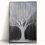 Black and White Abstract Tree Wall Art - Modern Large Canvas
