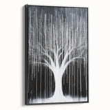 Black and White Abstract Tree Wall Art - Modern Large Canvas