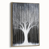 Black and White Abstract Tree Wall Art - Modern Large Canvas