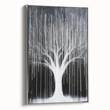 Black and White Abstract Tree Wall Art - Modern Large Canvas