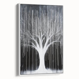 Black and White Abstract Tree Wall Art - Modern Large Canvas
