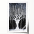Black and White Abstract Tree Wall Art - Modern Large Canvas