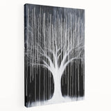 Black and White Abstract Tree Wall Art - Modern Large Canvas