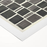 Abstract minimalist rolled canvas artwork showcasing soft pastel colors and geometric shapes, ideal for modern home decor. Packaged securely in a cardboard tube for safe delivery.