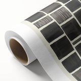 Abstract minimalist rolled canvas artwork displaying soft, muted colors and geometric shapes, ideal for modern home decor, packaged securely in a cardboard tube.