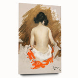 Modern Wall Art - Nude Figure with Kimono | Elegant Minimalist Decor