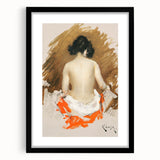 Modern Wall Art - Nude Figure with Kimono | Elegant Minimalist Decor