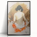 Modern Wall Art - Nude Figure with Kimono | Elegant Minimalist Decor