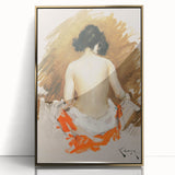 Modern Wall Art - Nude Figure with Kimono | Elegant Minimalist Decor